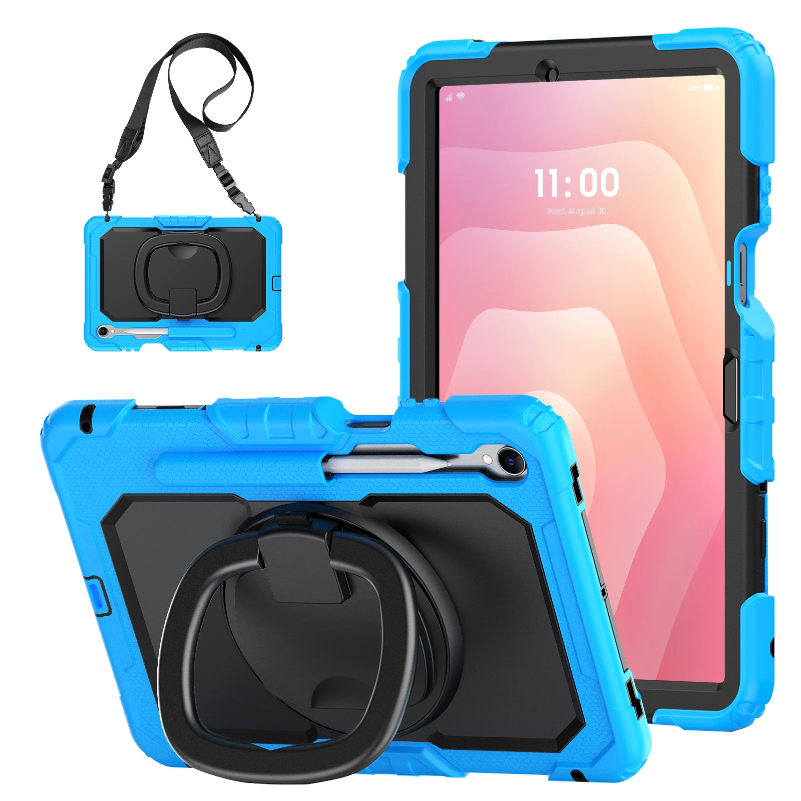 

Rotating Case For Samsung Galaxy Tab S11 2025 11 inch SM-X730 SM-X736 SM-X736B Heavy Duty Cover With Handle Grip Shoulder Strap
