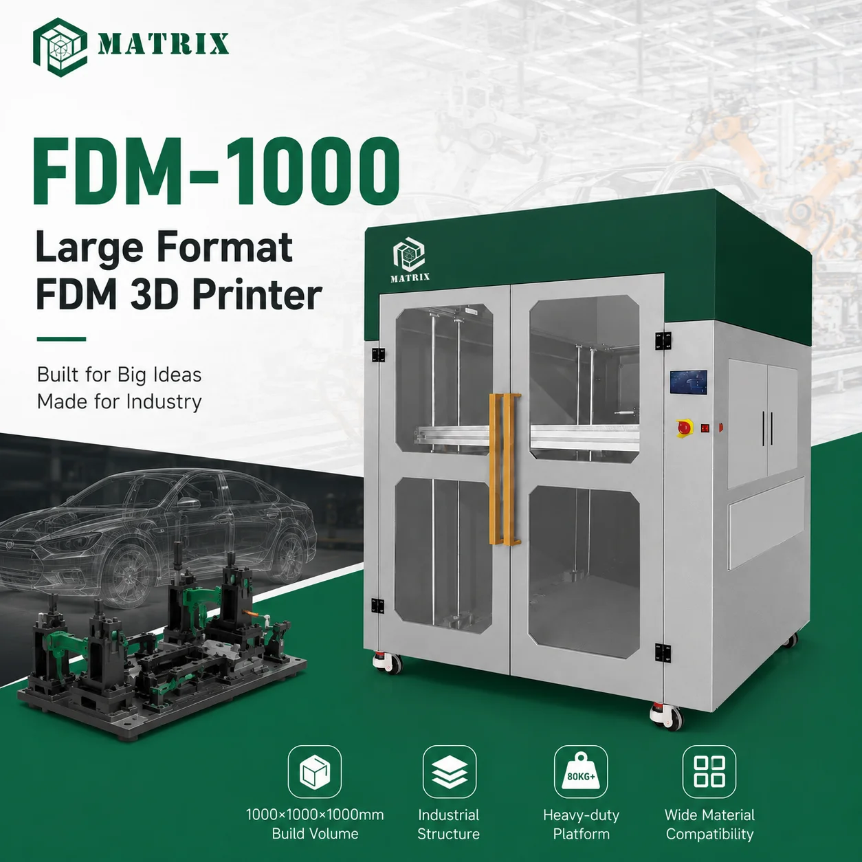 3D Printer Auto Leveling USB for Car Parts Prototypes Automotive Fixtures Industrial Manufacturing Tools