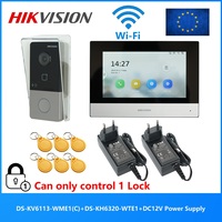 HIKVISION DS-KIS603-P(C) Multi-language Video intercom KIT,include DS-KV6113-WPE1(C) & DS-KH6320-WTE1 & Power supply,Support poe