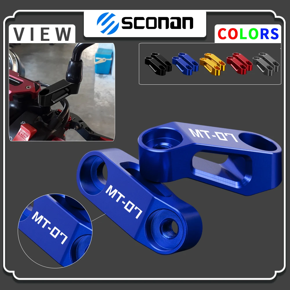 

Motorcycle Accessories Rearview Mirror Extension Mount Bracket Holder For MT 07 MT07 MT-07 2015 - 2021 2022 2023 2024 All Year