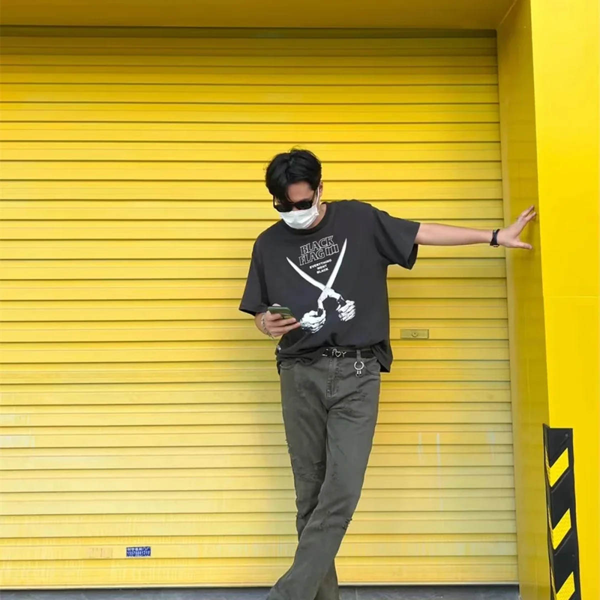 Yao Fashion Vintage Oversize Tee Punk Rock Band Retro Cotton Tee Loose Casual Streetwear HipHop Y2k Oversize T Shirt For Men