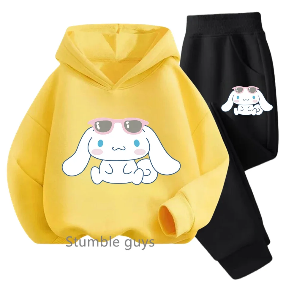 

Милый детский комплект с капюшоном Cinnamoroll, кавайная одежда для девочек, толстовка, одежда в стиле аниме для мальчиков, пуловер для повседневной носки