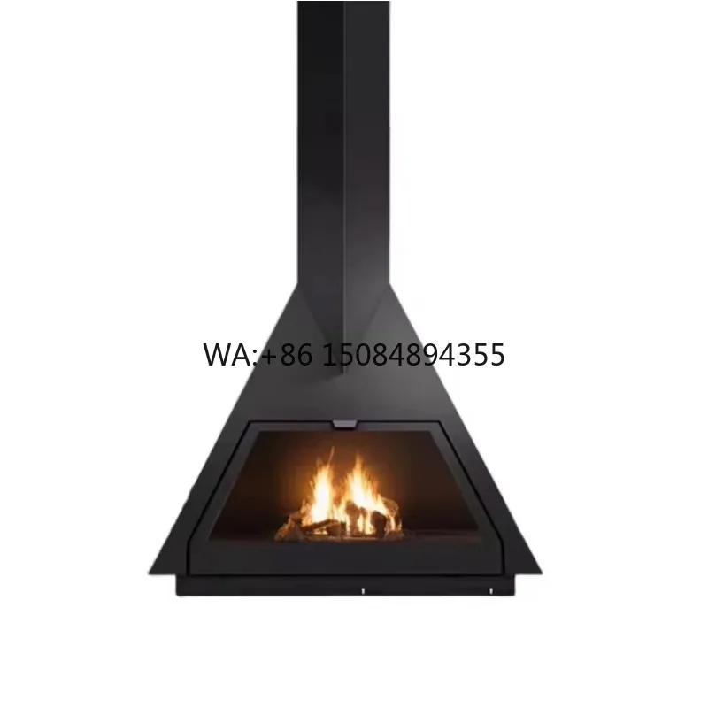 

Modern Hanging Steel Stove Customizable for Villa Vacation Home Living Room Hotel Use-Freestanding Indoor Suspended Fireplace