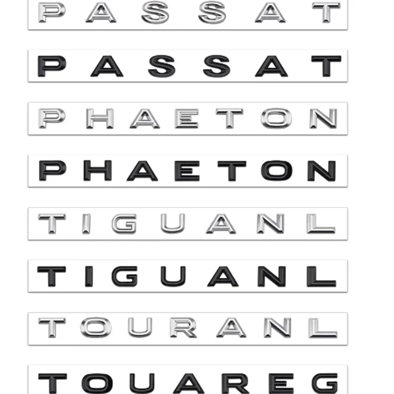 ملصق ثلاثي الأبعاد للباب الخلفي للسيارة ، شارة الصندوق ، ملصق لفايتون ، باسات ، تيغوانل ، طوارق ، حرف تورنل ، ملصق لوحة اسم ، شعار