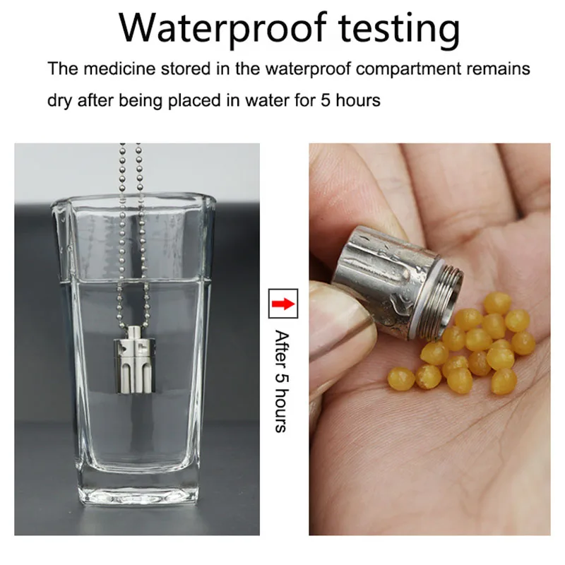 Titanium Alloy Pill Case Outdoor Travel Waterproof Pill Box Sealed Capsule Storage Container Bottle Multi-function Gadget EDC