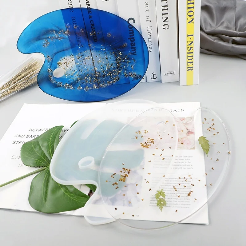 

New Creative DIY Crystal Epoxy Mold Creative Handmade Mirror Color Palette Drawing Board Silicone Mold Household Supplies