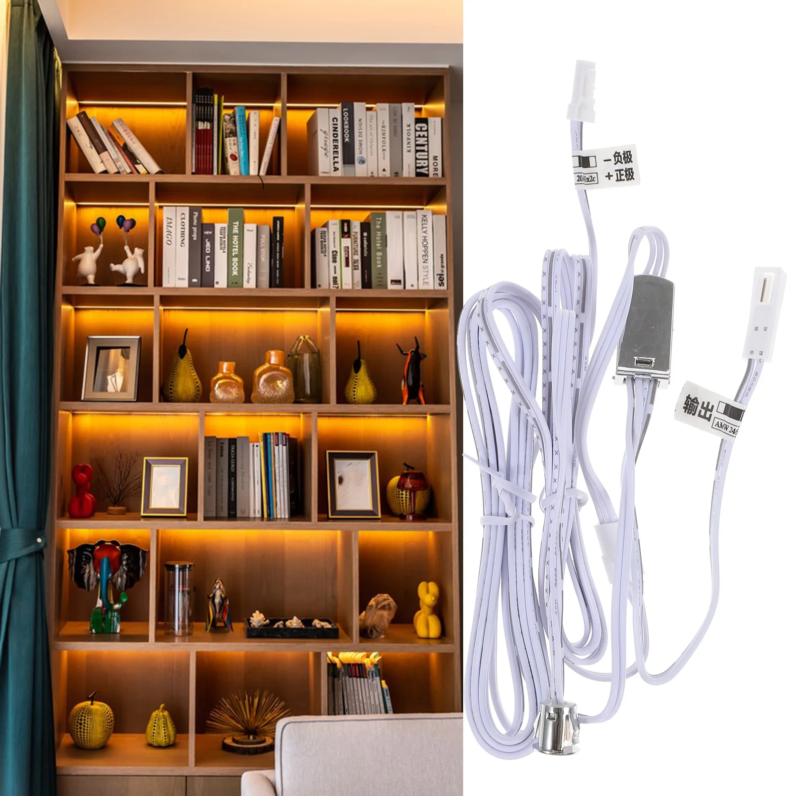 

LED Touch Wardrobe Light Control Cabinet Door Activated Lighting Strip Rubber Controller High Grade Material