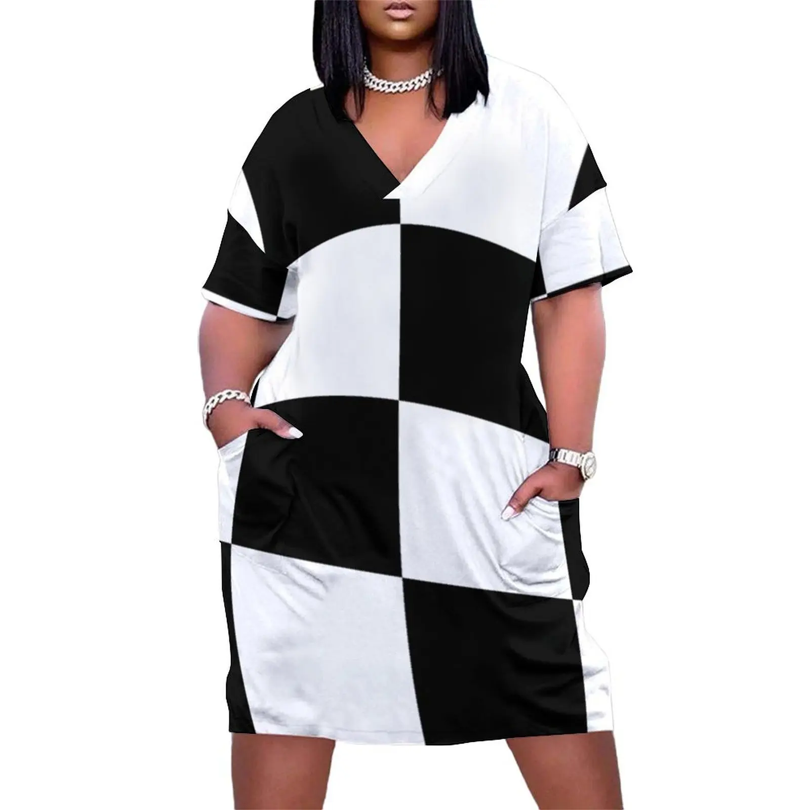 

Checkmate Loose Pocket Dress Dress woman dress women elegant luxury luxury evening dresses 2025