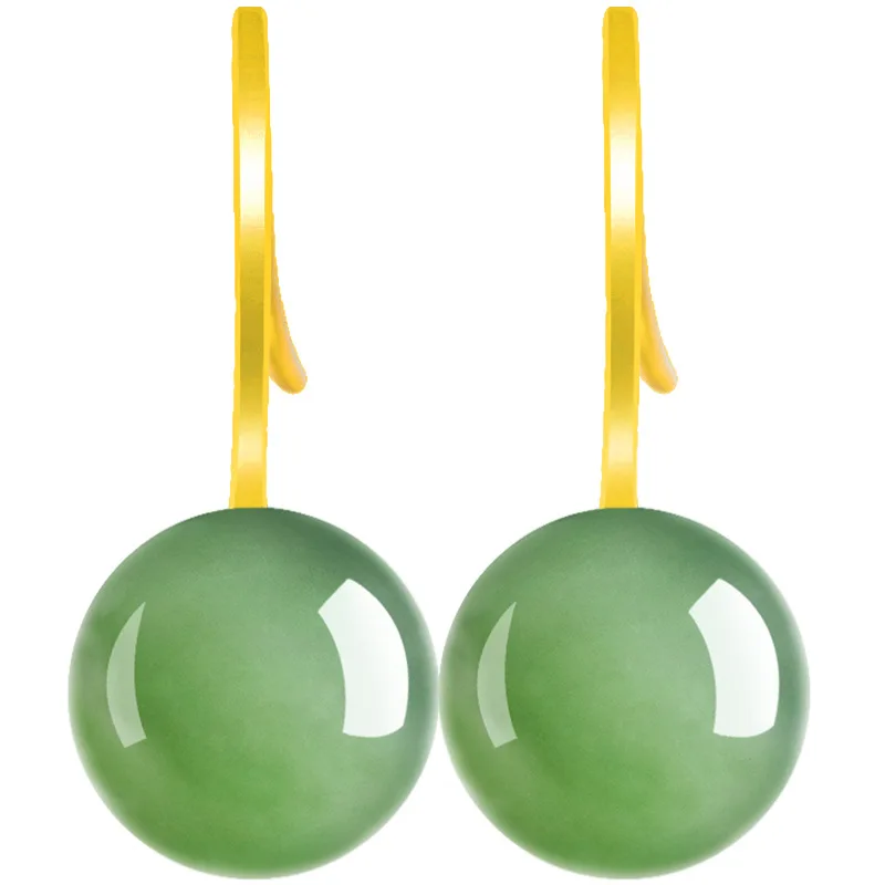 Spinach green S925 Silver Inlaid Natural Hotan Jade Jasper High Heels Earrings Good Quality Female Jewelry Drop Shipping 4
