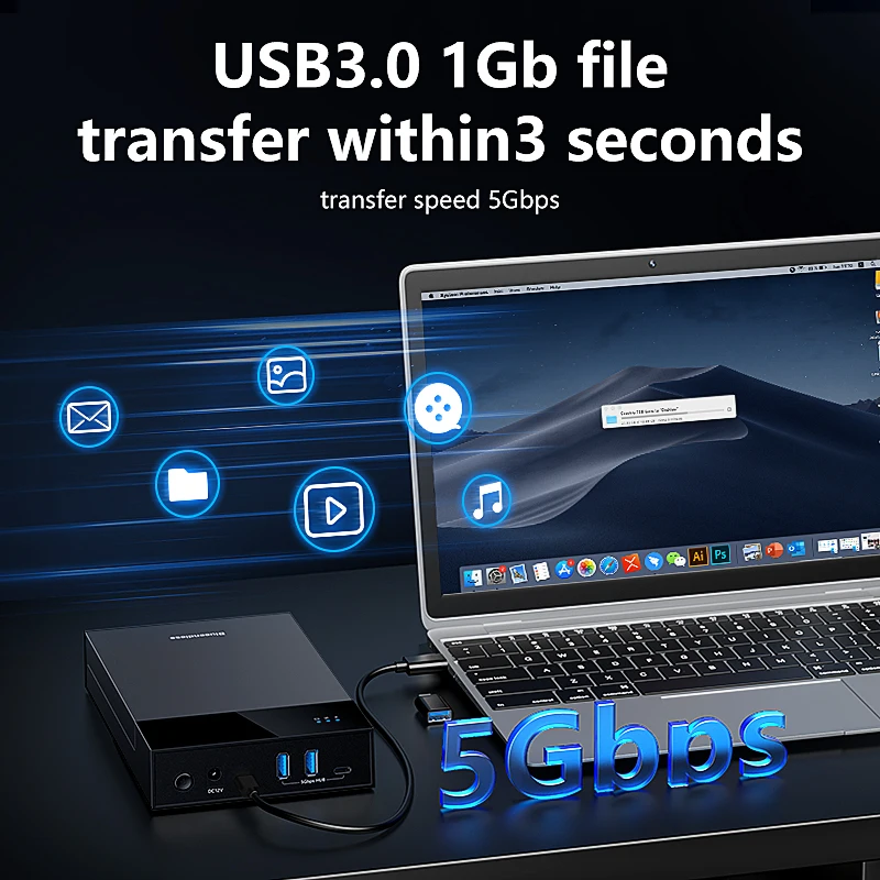 Blueendless 3.5 HDD Case SATA to Expansion USB 3.0 Adapter External Hard Drive Enclosure for 2.5