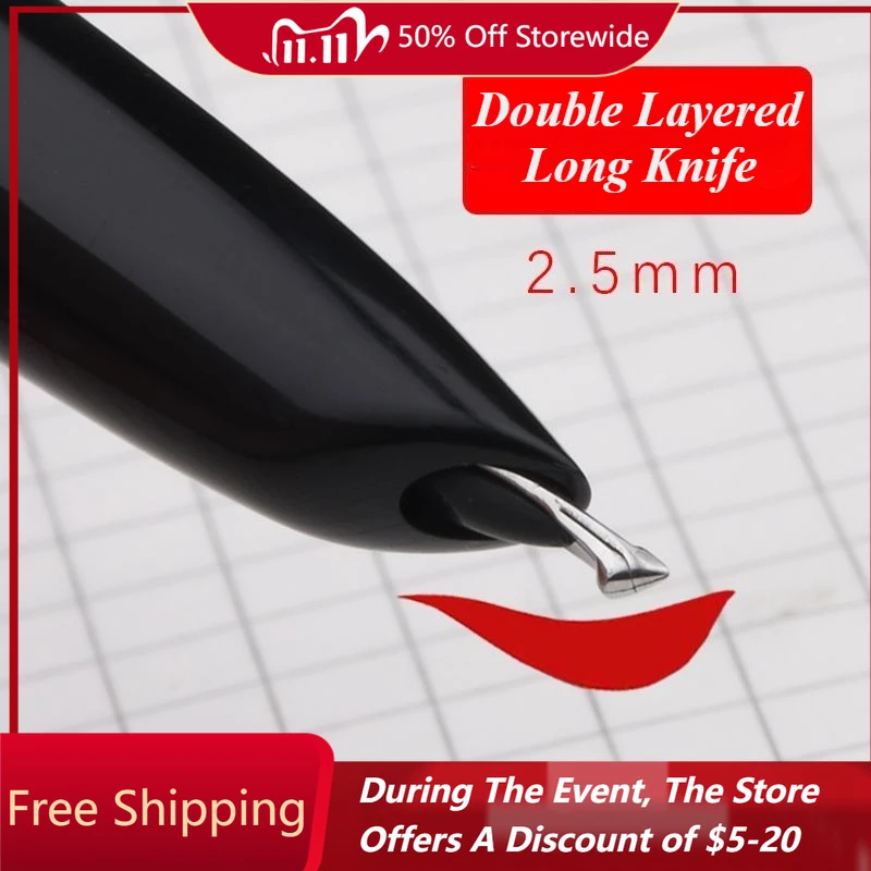 

Дешевая распродажа, роскошная коллекция, перьевая ручка, длинный нож с ручным нажатием, наконечник 1,0/2,5, школьные принадлежности, подарок на годовщину/бизнесу, студенту