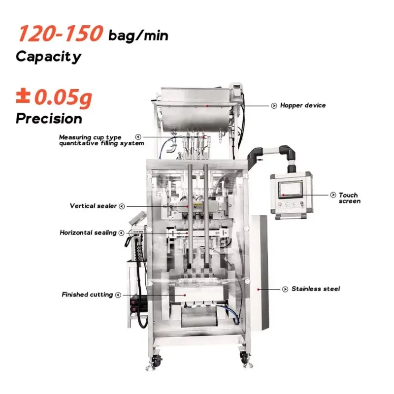 Custom Made Automatic Multilane Irregular Shaped Sachet Jelly Liquid Package Machine 4 Lane  Ketchup Packing Machine