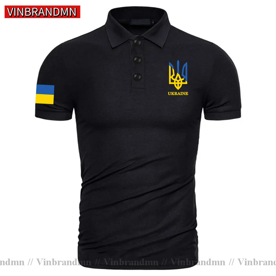 Novelty Ukraine Flag Color Trident Patriotic Polo Shirt Men Casual T Shirt Custom Ukrainian Trident Glory To Ukraine Polo Shirts