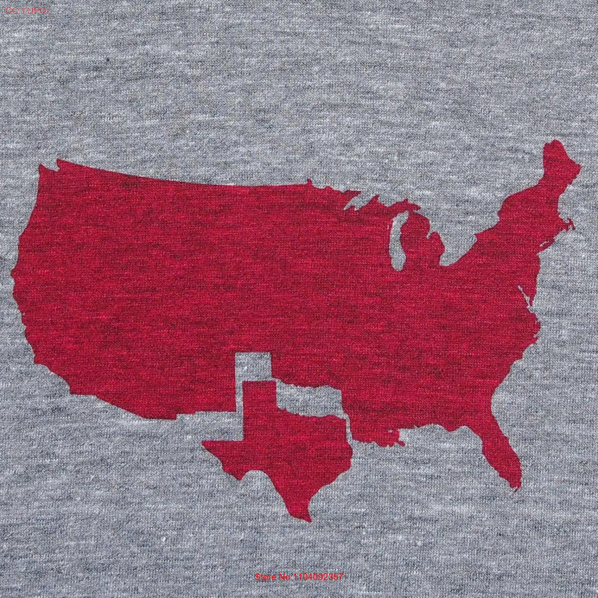 Mens Texas T Shirt Bella Canvas deep heather available in S M L XL XXL WorldWide Shipping long or short sleeves