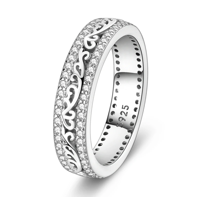 Original 925 Sterling Silver Women Rings Geometric Lines Interweave Ring For Birthday Anniversary Jewelry Gifts