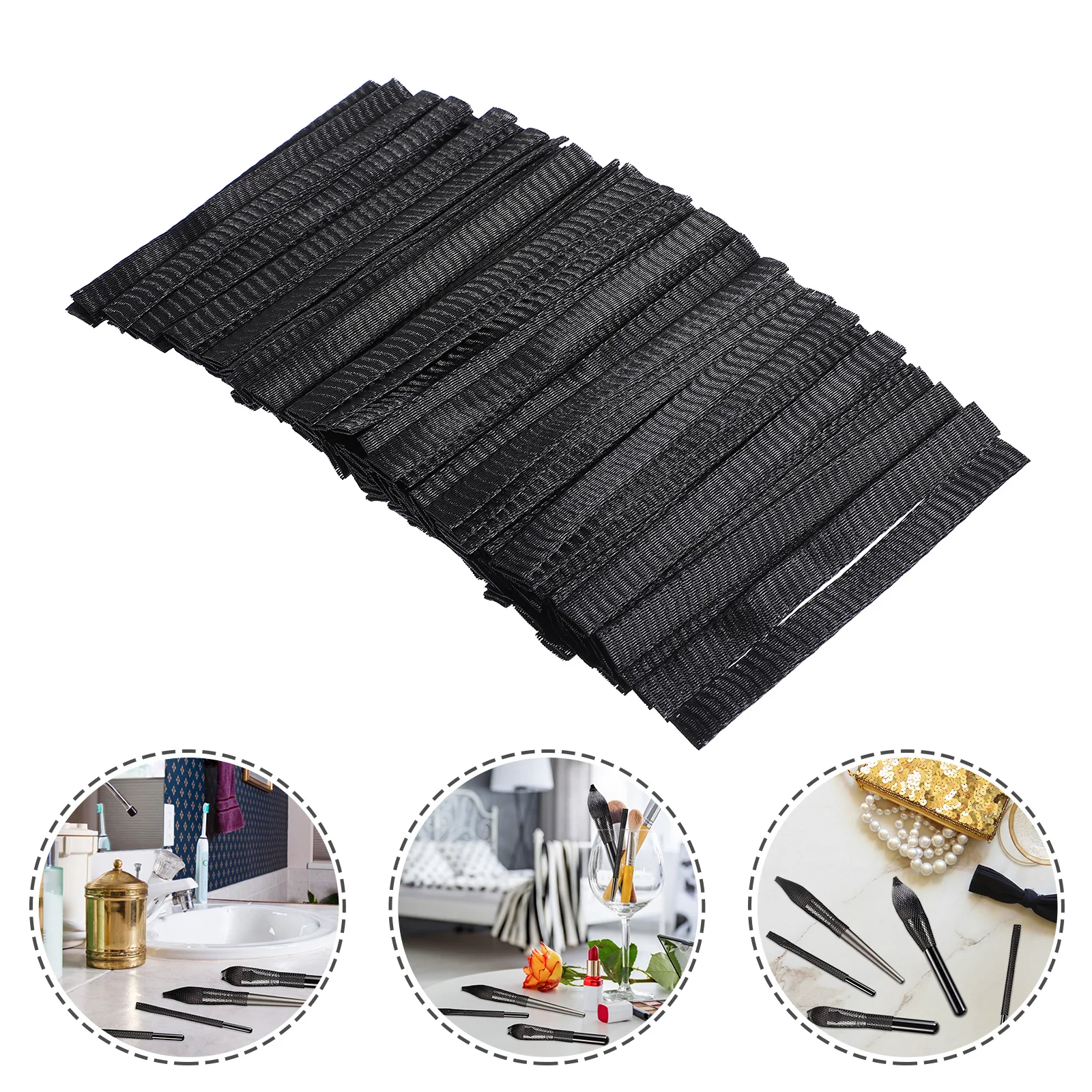 

100pcs Makeup Brush Protective Covers PE Material Durable Recycled Craftsmanship Sliding Brushes Vulnerable Bristles Clean