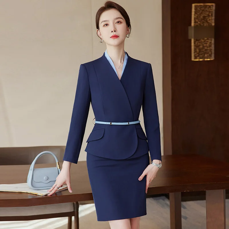 High-End Professional Suit Skirt Women's Spring and Autumn Suit Temperament Goddess Style Hotel Front Desk Meiye Beauty Salon Wo