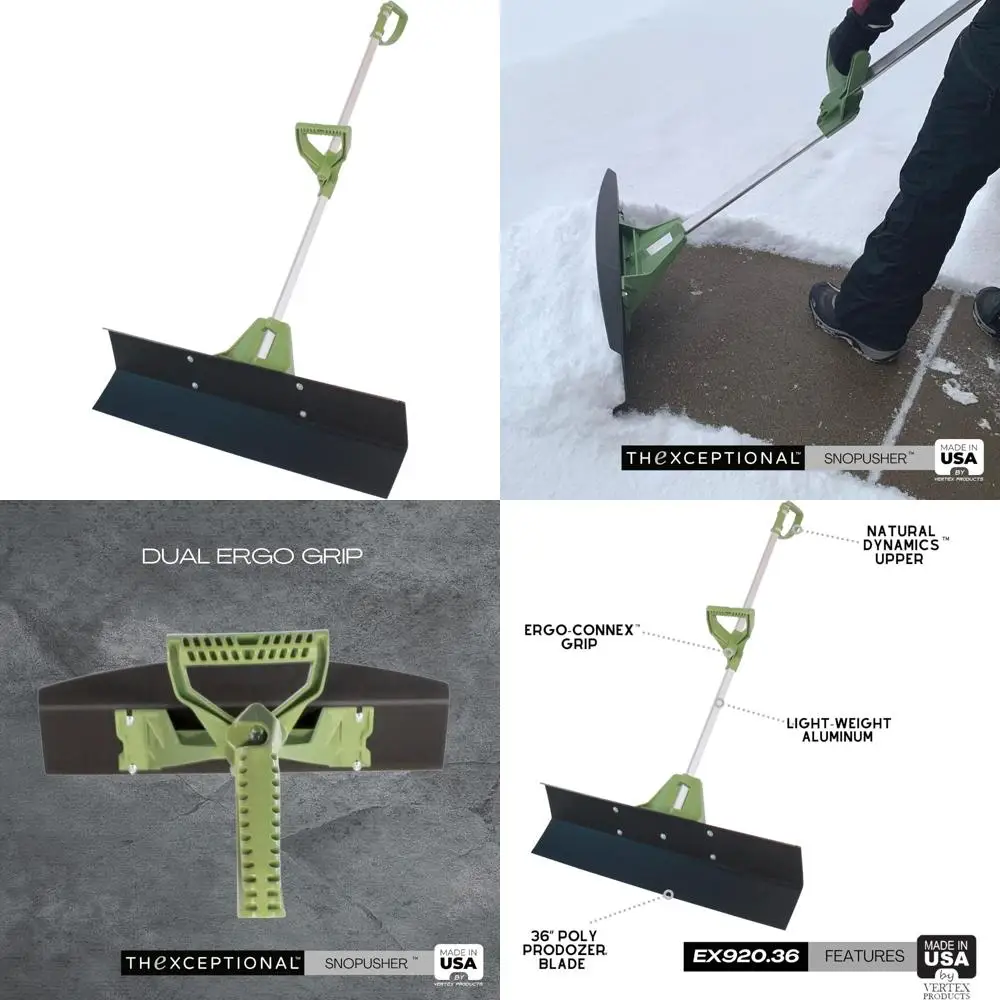 محراث الثلج الصناعي المريح مع مقابض مزدوجة - مثالي لتصفية الممرات والأرصفة