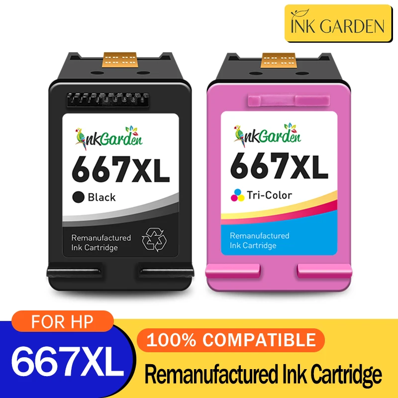 667XL Ink Cartridges For HP 667 HP667 XL Replacement Compatible Deskjet 1275 2374 2375 2376 2775 2776 6475 Printer
