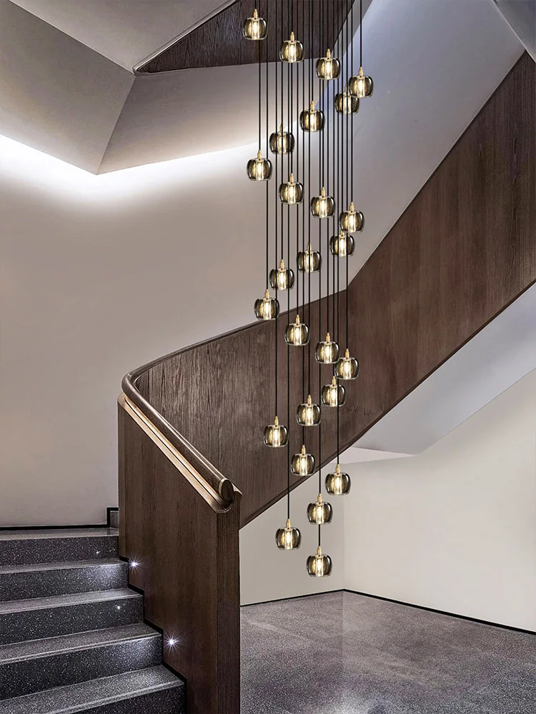 Imagem -04 - Nordic Chandelier For Living Room Ceilling Suspensão Iluminação Fixtrues Smoke Grey Crystal Chandelier Minimal Stair Pendant Lamp Luminaria Led Teto Moderno