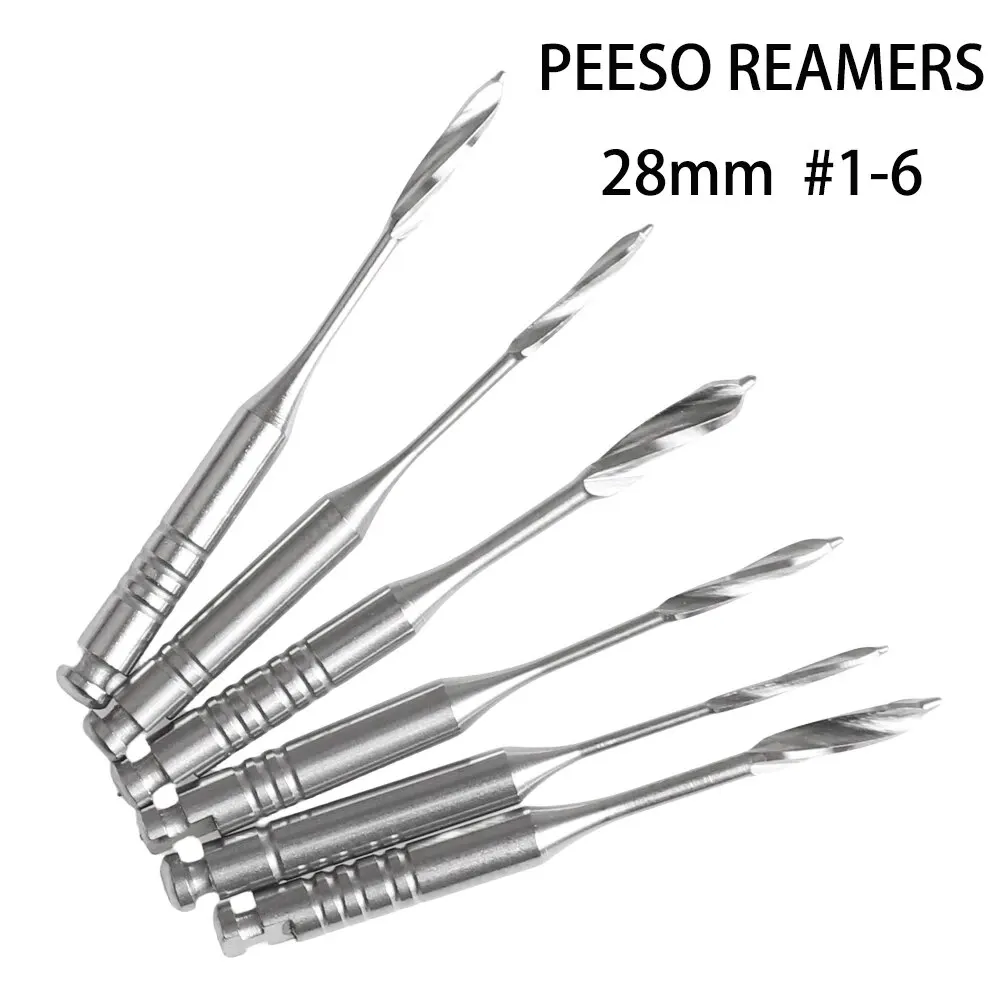 6Pcs/Pack Dental Endodontic Gates Drills Peeso Reamers Rotary 32mm/28mm Stainless Steel Endo Files Engine Use Dentistry Tools