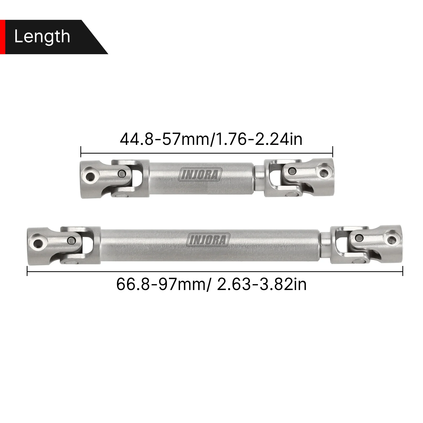 INJORA-eje de transmisión central de acero inoxidable, accesorio en forma de D para 1/24 RC Crawler Axial SCX24 Jeep gladiador AXI00005 Dodge Power Wagon