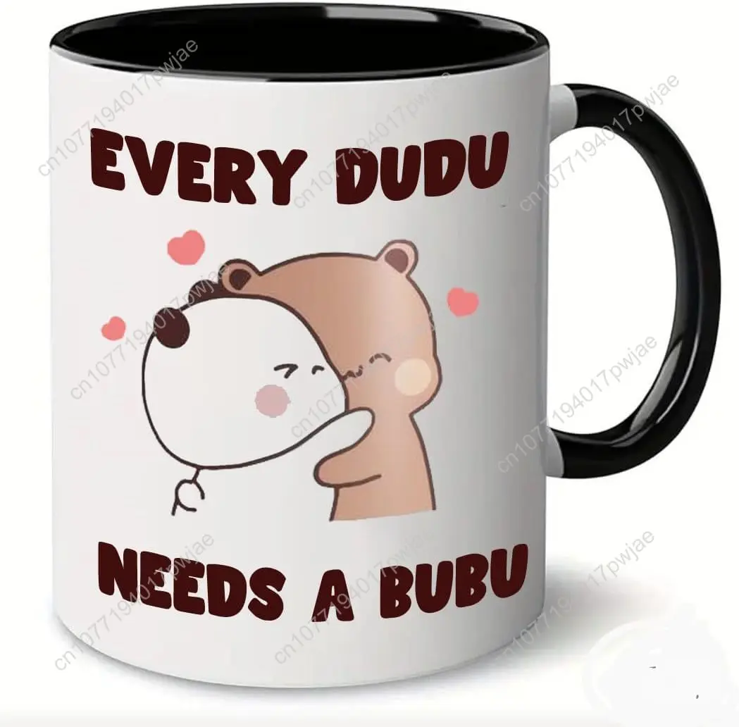 

Personalized Every Dudu Needs a Bubuu 15ozMug – Cute Bear Hug Coffee Cup with Hearts – Kawaii Panda & Pet Design – Funny Gift fo