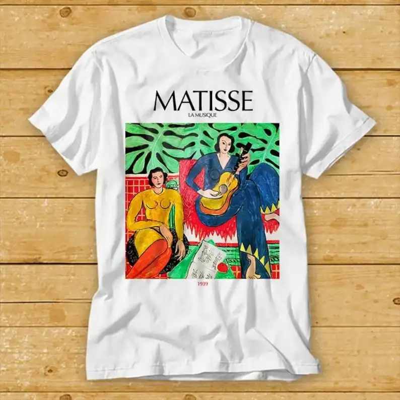 

Matisse Painting T shirt Art Aesthetic Cool Gift Unisex La Musique Henri Artwork Style Top Tee 2211