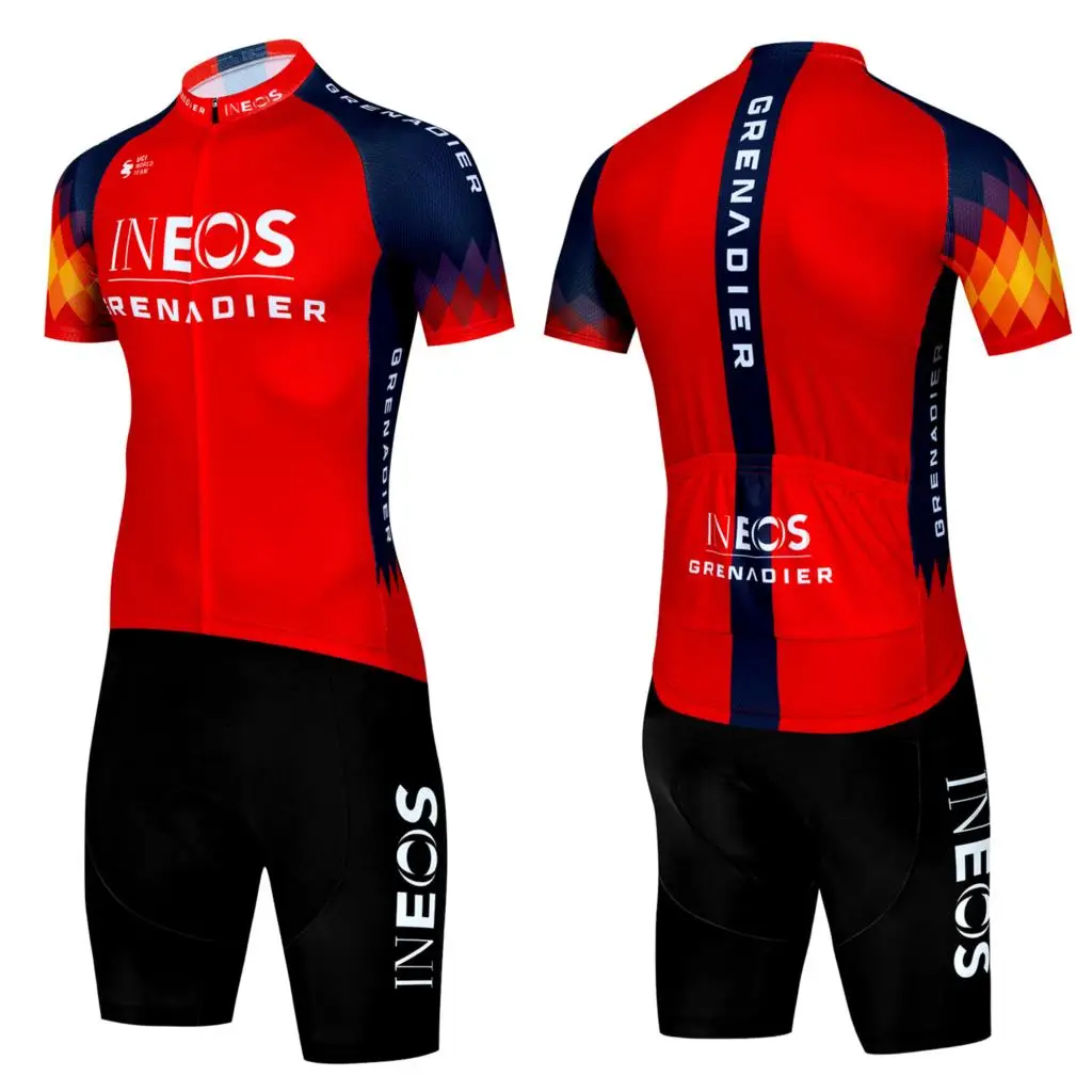 INEOS Cycling Uniform Men\'s Blouse Mtb Clothing Professional Shirt Jersey Shorts Man Bike Outfit Pants Bib Short Sports Set Gel