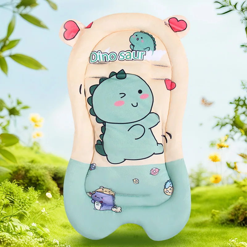 Soft Cartoon Animal Stroller Pad Cute Dinosaur Duck Rabbit Cotton for 0-4 Years Baby Children Pram Seat Cushion Accessory