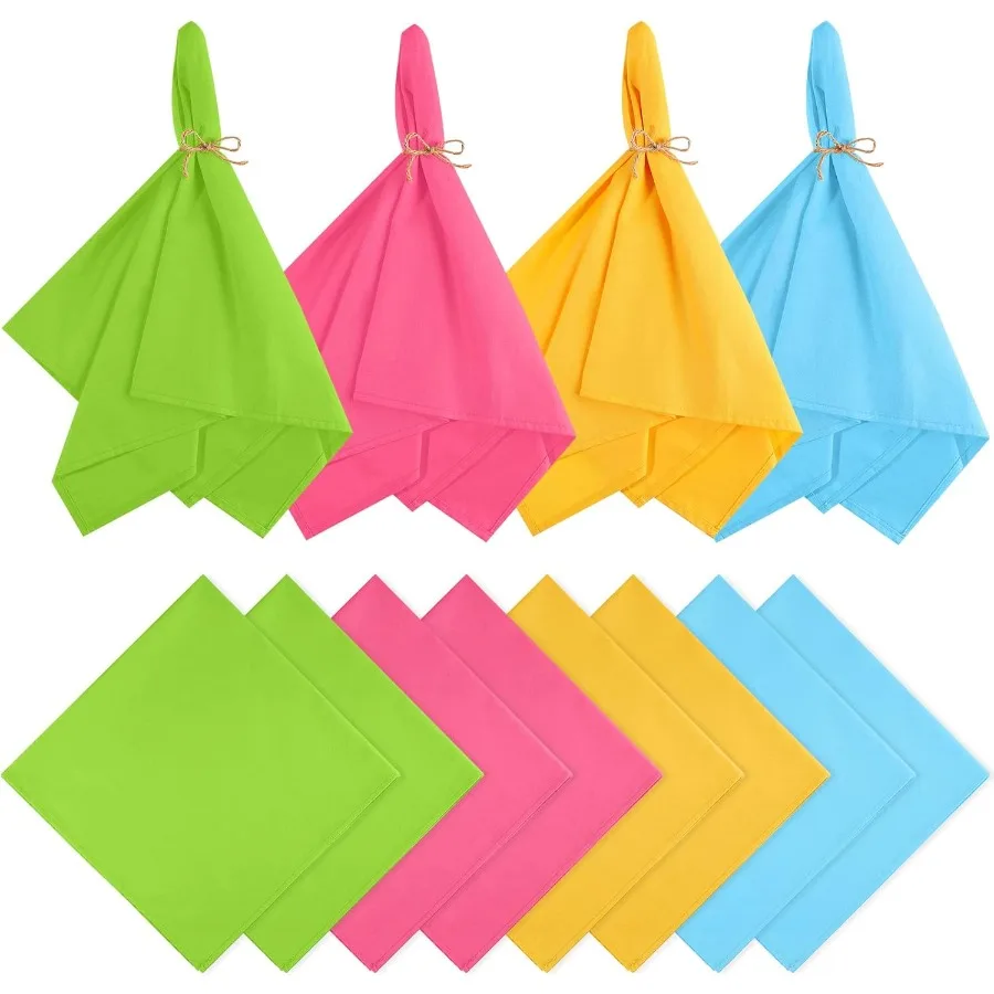 

12 шт. пасхальные тканевые салфетки 18,5 x 18,5 дюймов, обеденные салфетки, однотонные клетчатые пасхальные и весенние ткани, многоразовые хлопковые кухонные полотенца