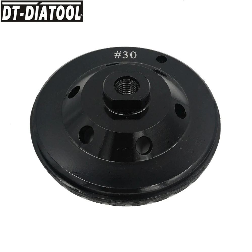 DT-DIATOOL 1pc Dia 125mm Aluminum Based Diamond Grinding Cup Wheel M14 Thread Grinding Sanding Disc Lower for Marble Granite