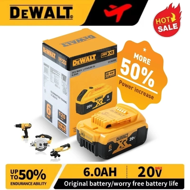 Оригинальный аккумулятор Dewalt 20В/60В, 5.0Ач-9.0Ач, модели DCB205, DCB609, DCB206, DCB606, DCD805 для замены аккумулятора в электроинструментах Dewalt.