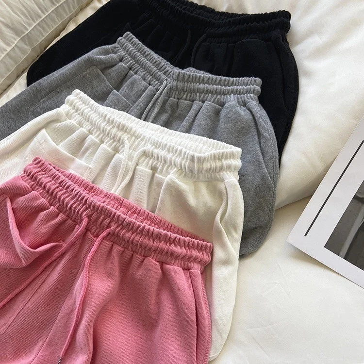 orts de Cintura Alta Estilo Americano, Pierna Ancha, Corte en A, Plones Cortos Casus Deportivos para Mujer, con Bols...