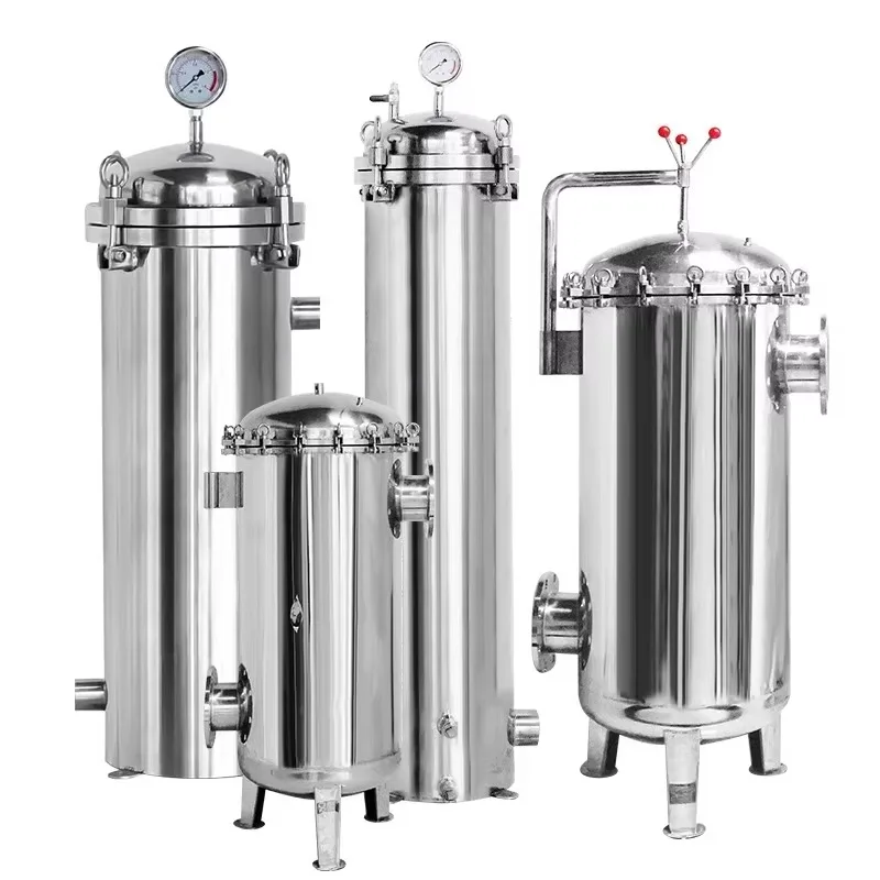 The multi-bag filter housing is stainless steel, safe, reliable and durable