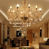 Ridgeyard 4/6/8/10/15 Arms Crystal Chandelier Pendant Light Luxury Lamp Dining Living Room Decoration LED Ceiling Light Vintage