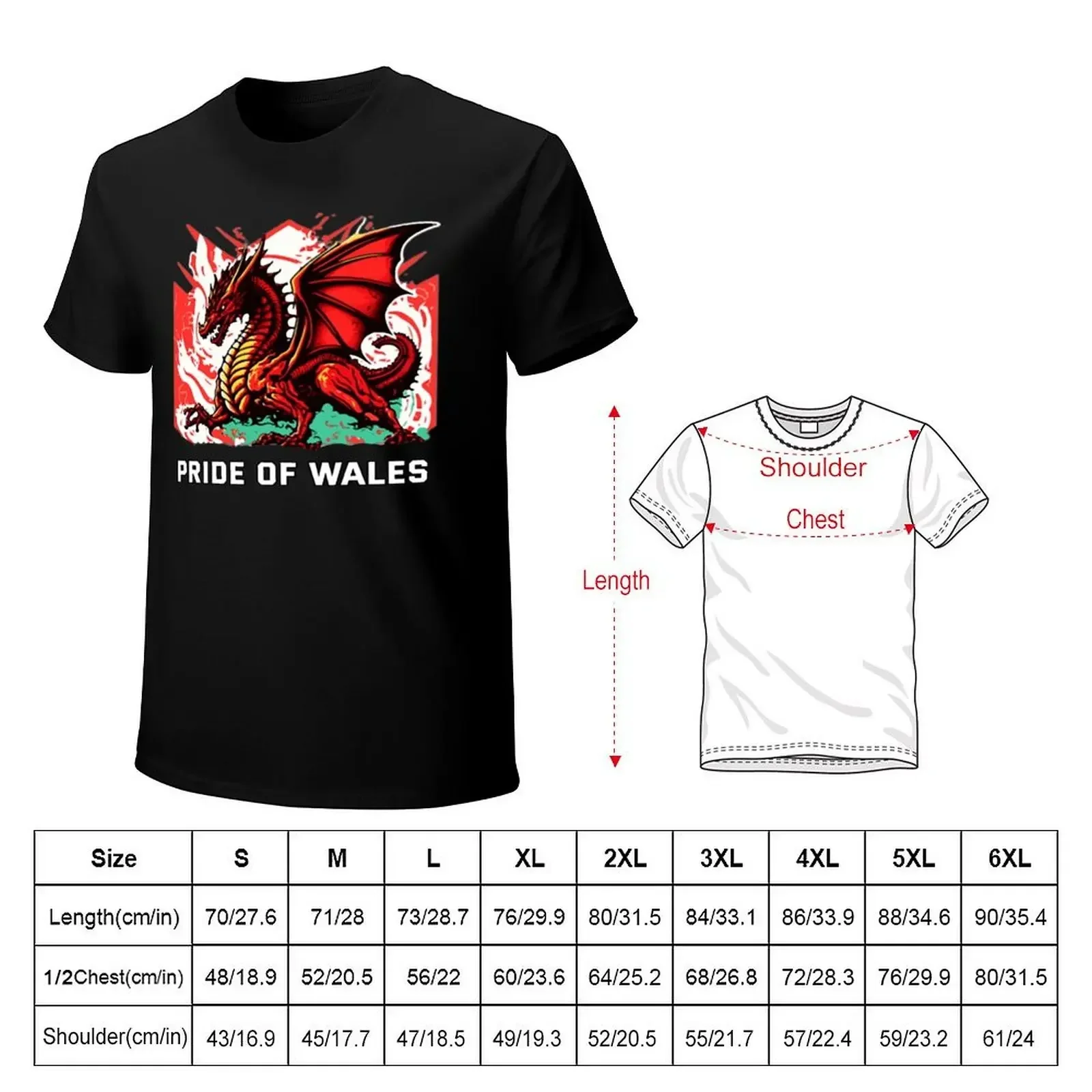 Pride of wales T-shirt aesthetic clothes quick drying men graphic t shirts