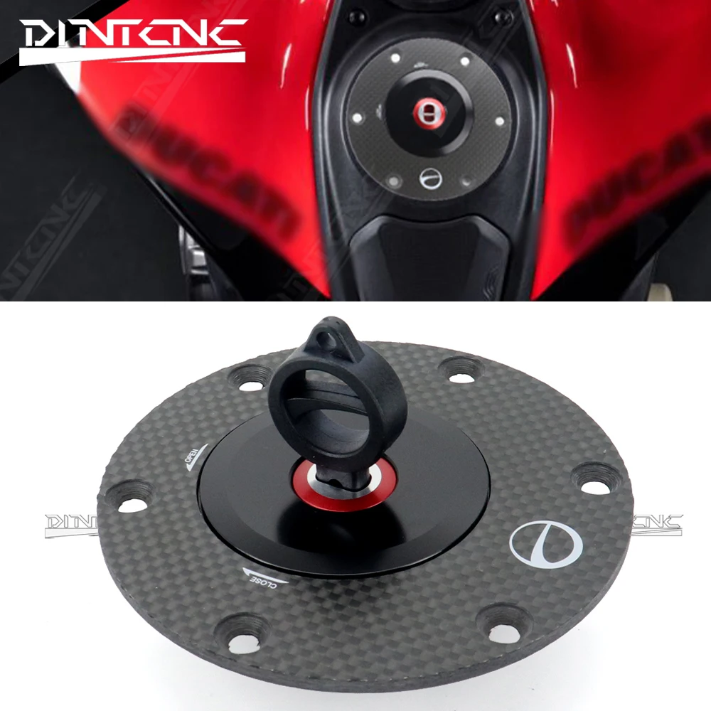 Fuel Tank Cap For DUCATI Multistrada V4 Pikes Peak V2 Quick Release Anti-Theft Lock Cover Kit Sports Accessories Carbon Fiber