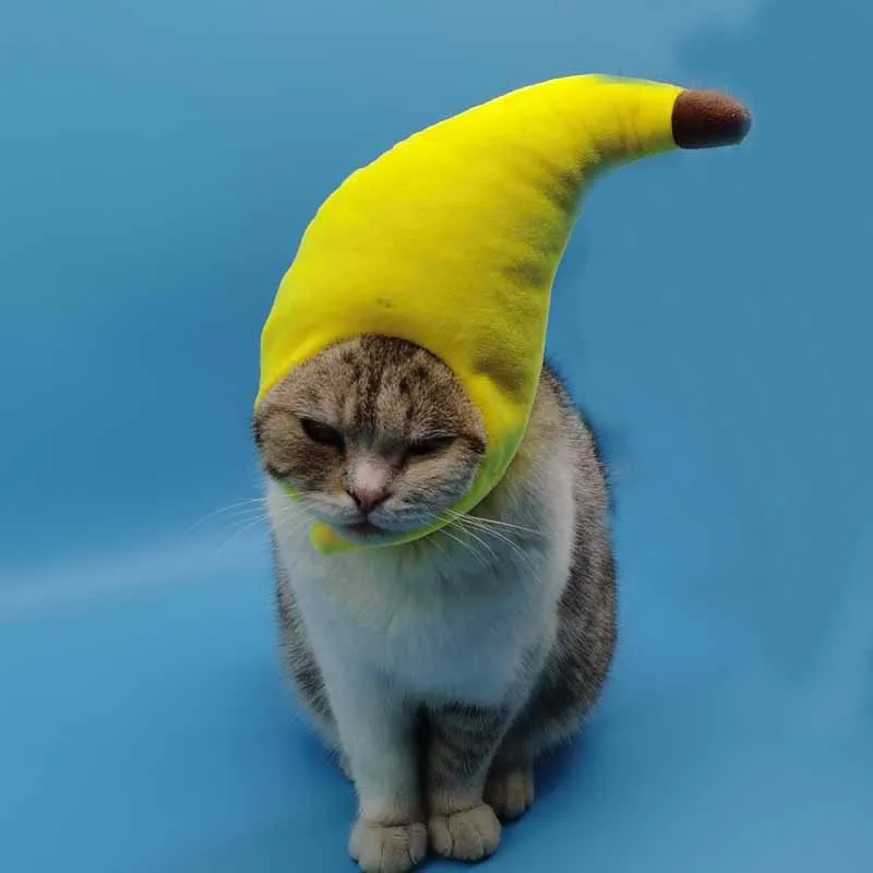 Funny Cute Pet Cat Costume Banana Cap Hat For Cat Dog Halloween Christmas Clothes Fancy Dress Party Pet Clothes