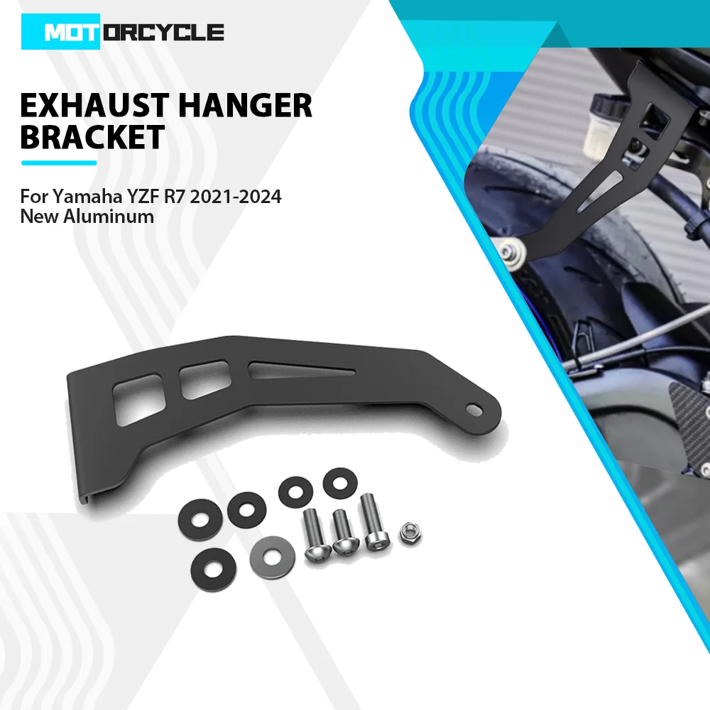 

New Aluminum Exhaust Hanger Bracket with Screw Black For Yamaha YZF R7 2021-2022-2023-2024 Motorcycle Accessories Mount Holder