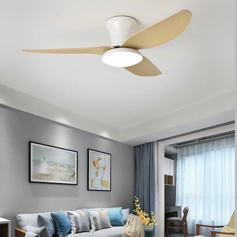 Indoor 40inch 48w Smart Dimmable Ceiling Fans with Remote Control & APP Control DC Motor 6 Speeds Wind 3 Blades Ceiling Lamps