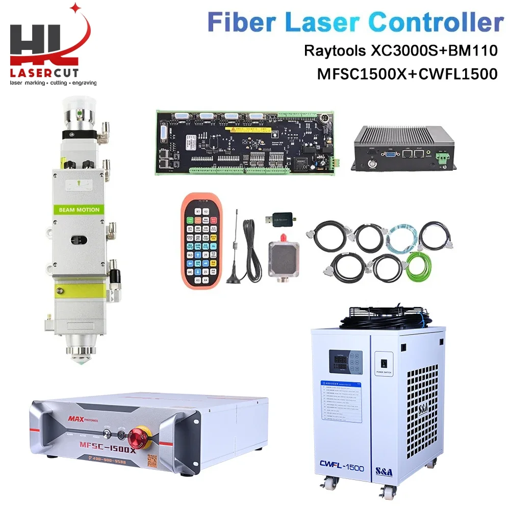 Fiber Laser Controller System Raytools XC3000 and  Raytools Laser Head BM110 for Laser Cutting Machine and MAX1500 CWFL1500