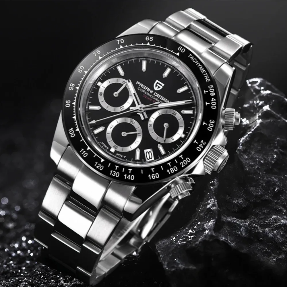 PAGANI DESIGN جديد 2025 العلامة التجارية الفاخرة 1963 ساعة رجالية كرونوغراف مقاوم للماء كوارتز ساعات رجالية ساعة عمل ساعات رجالي #2