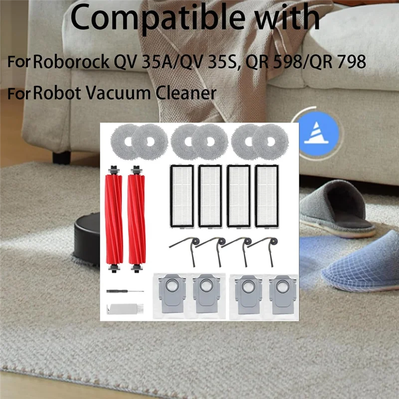 A65Z لـ Roborock QV 35A/QV 35S, QR 598/QR 798 جهاز آلي لتنظيف الأتربة استبدال أجزاء مجموعة الملحقات