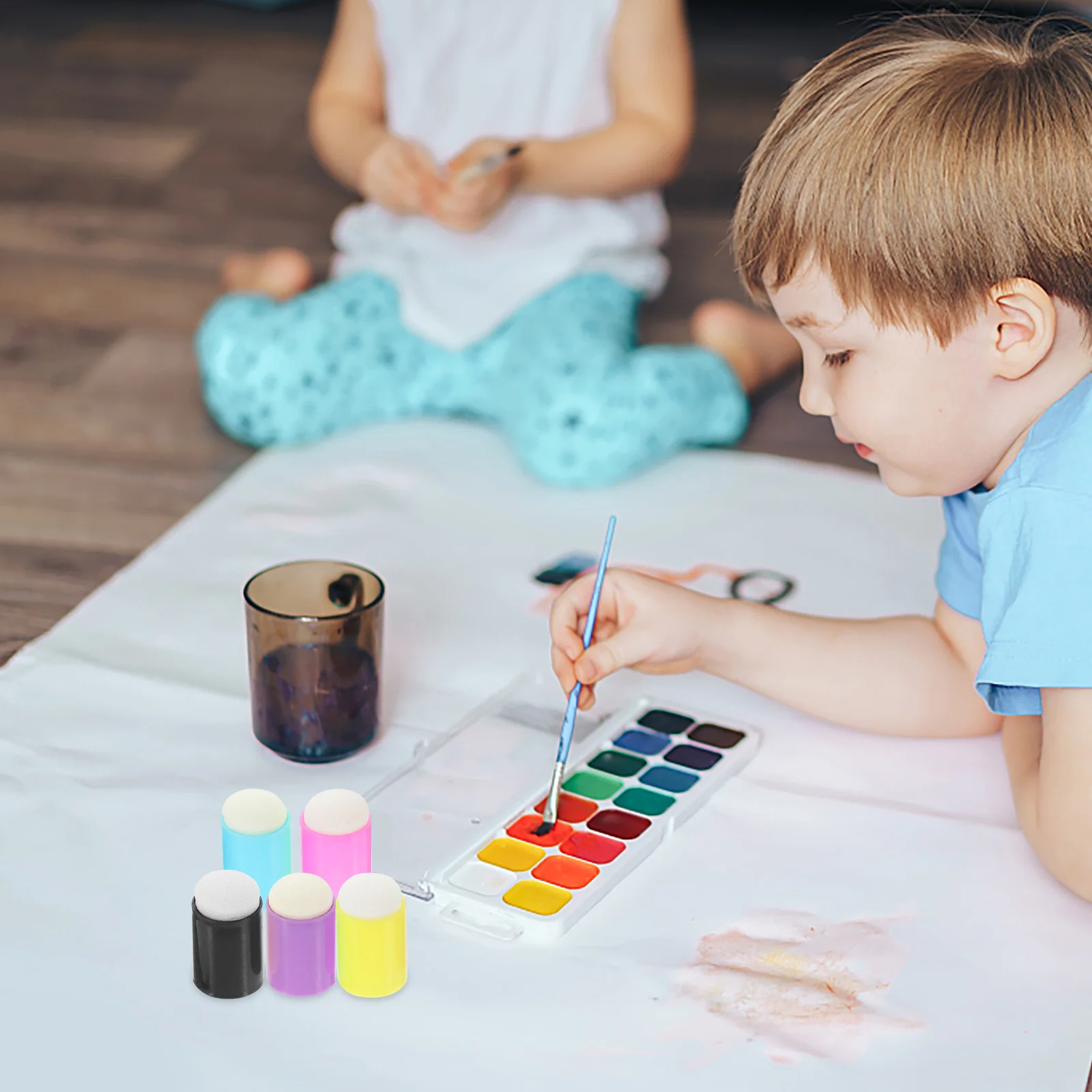 

25Pcs Finger Sponge Daubers Set - Safe Comfortable Design for Little Hands - Versatile Reusable Painting Sponges for Craft