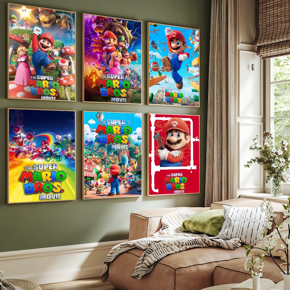 Cartoon M-MarioS Cool Poster Home Bar Coffee House Decor Aesthetic Art Wall Painting Stickers Indoor