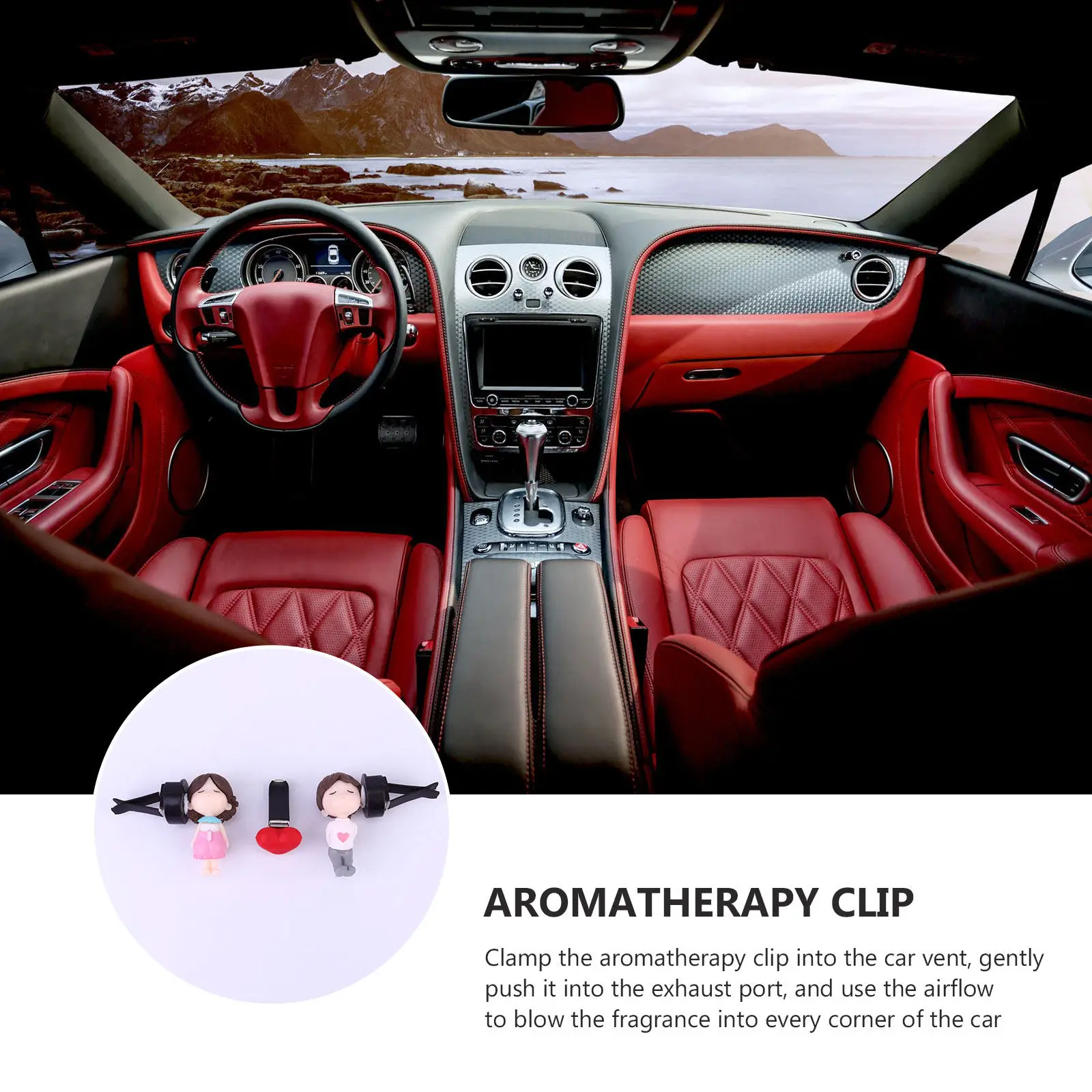 

1Set Adorable Couple Design Car Aromatherapy Clip Durable Easy to Place Air Freshener for Multiple Scenes Valentine Day