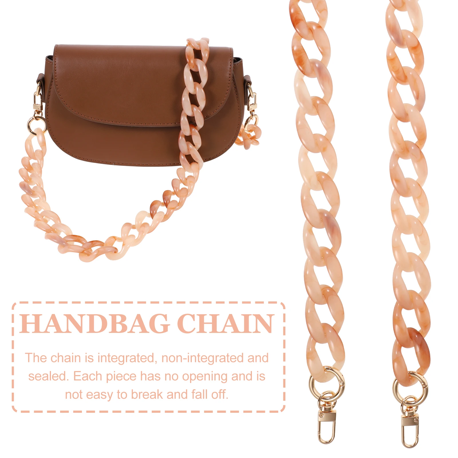 Cinghia per Borsa in Acrilico a Catena Lunga con Chiusura a Doppia Estremità per Riparazione e Sostituzione di Borse Fai-da-Te