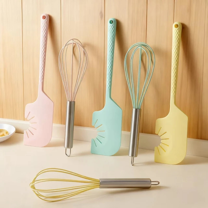 

LMM silicone scraper egg beater cream spatula baking tool high temperature integrated scraper