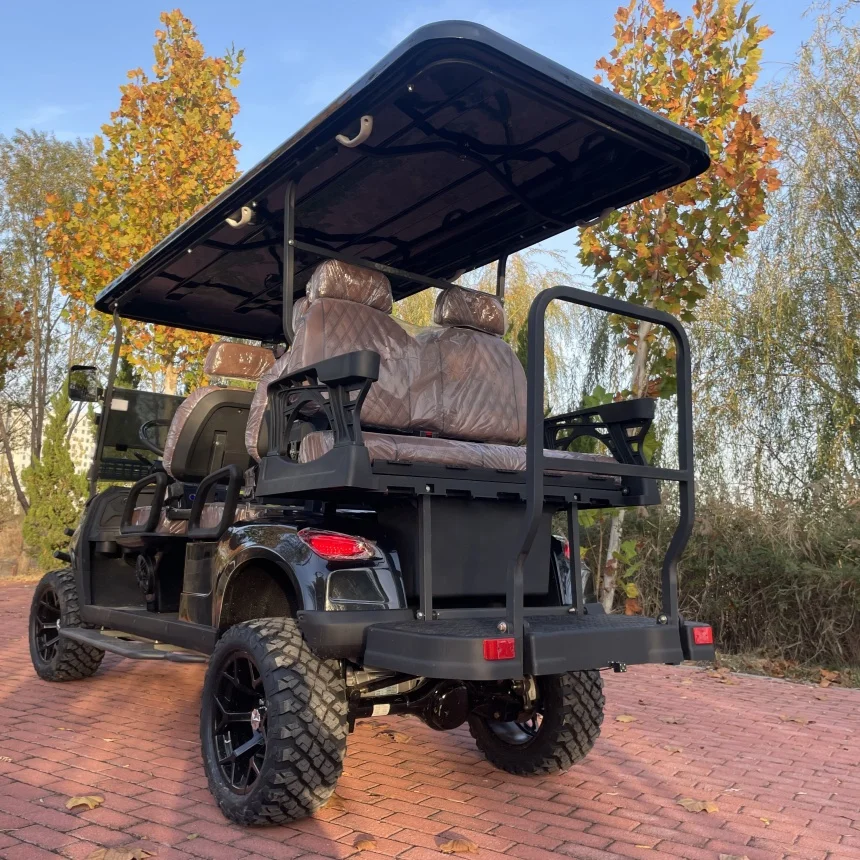 Off-Road Golf Cart Built-in Charger Rear Folding Seats 6 Seater Electric Golf Cart Bumper And Front Basket Seat With Headrest
